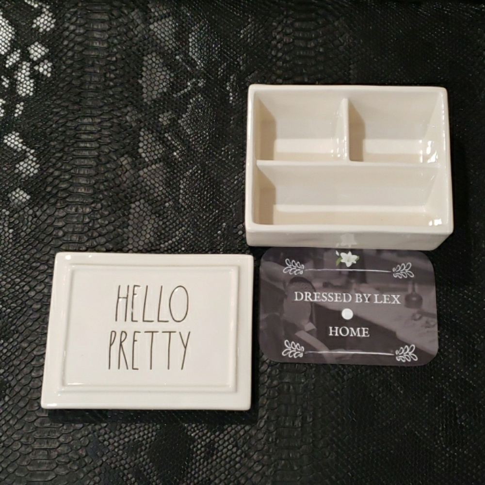 NWT HTF Rae Dunn LL HELLO PRETTY Organizer / lid - Picture 4 of 7